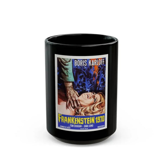 FRANKENSTEIN 1970 (ITALIAN) 1958 Movie Poster - Black Coffee Mug 15oz - Go Mug Yourself
