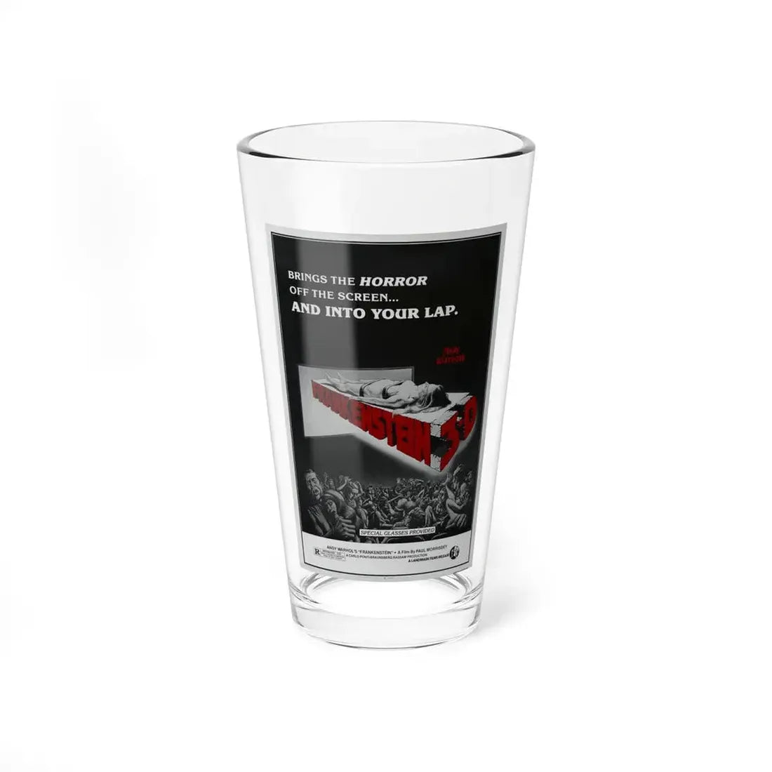 FRANKENSTEIN 3-D 1973 Movie Poster - Pint Glass 16oz 16oz - Go Mug Yourself