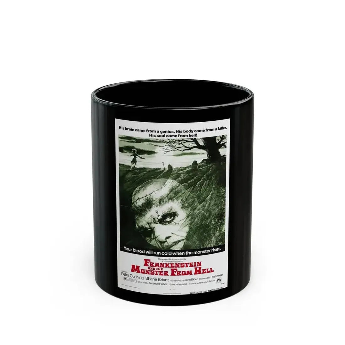 FRANKENSTEIN AND THE MONSTER FROM HELL (2) 1974 Movie Poster - Black Coffee Mug 11oz - Go Mug Yourself