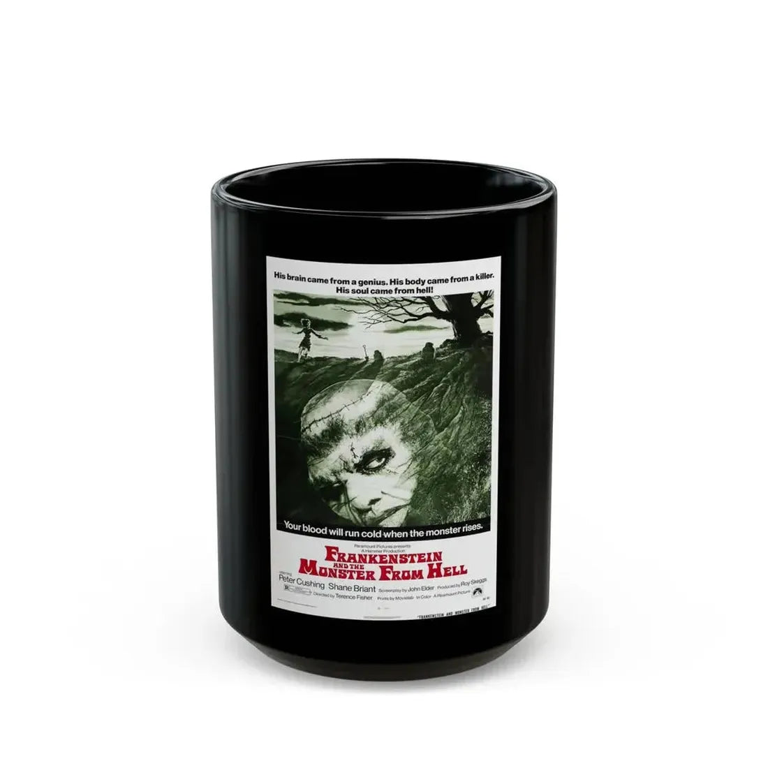 FRANKENSTEIN AND THE MONSTER FROM HELL (2) 1974 Movie Poster - Black Coffee Mug 15oz - Go Mug Yourself