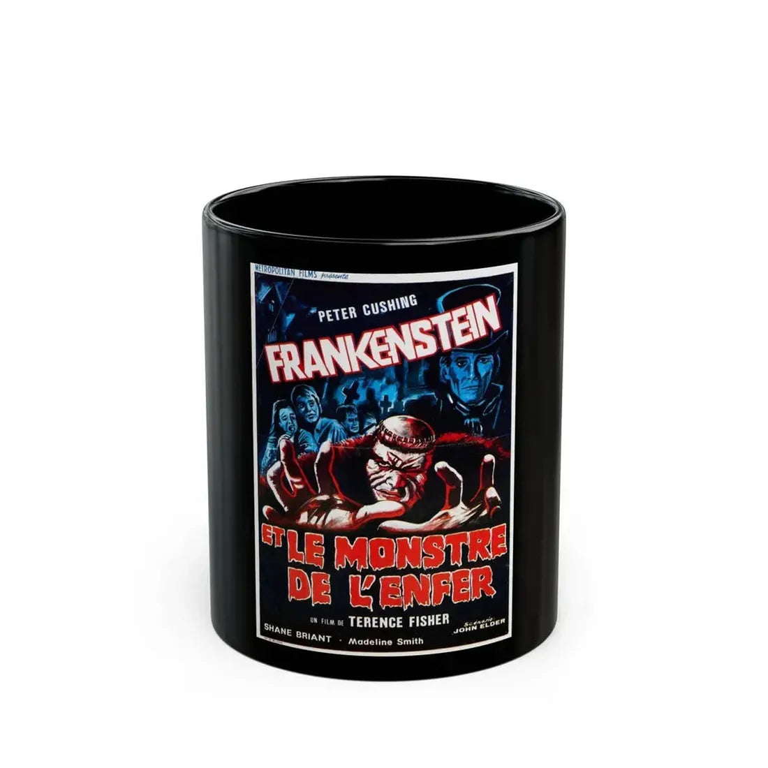 FRANKENSTEIN AND THE MONSTER FROM HELL (FRENCH) 1974 Movie Poster - Black Coffee Mug 11oz - Go Mug Yourself