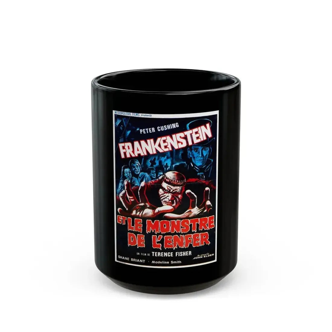 FRANKENSTEIN AND THE MONSTER FROM HELL (FRENCH) 1974 Movie Poster - Black Coffee Mug 15oz - Go Mug Yourself