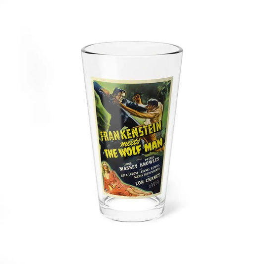 FRANKENSTEIN MEETS THE WOLF MAN 1943 Movie Poster - Pint Glass 16oz 16oz - Go Mug Yourself