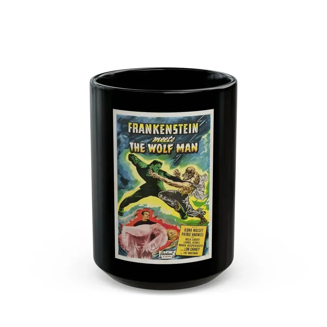 FRANKENSTEIN MEETS THE WOLF MAN (2) 1943 Movie Poster - Black Coffee Mug 15oz - Go Mug Yourself