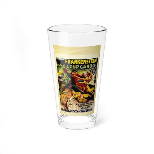 FRANKENSTEIN MEETS THE WOLF MAN (BELGIAN) 1943 Movie Poster - Pint Glass 16oz 16oz - Go Mug Yourself