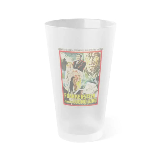 FRANKENSTEIN MEETS THE WOLF MAN (ITALIAN) 1943 Movie Poster - Frosted Pint Glass 16oz 16oz Frosted - Go Mug Yourself
