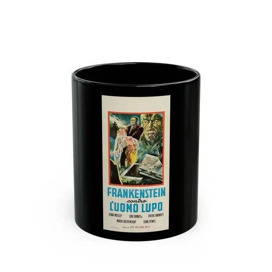 FRANKENSTEIN MEETS THE WOLF MAN (SPANISH) 2 1943 Movie Poster - Black Coffee Mug 11oz - Go Mug Yourself