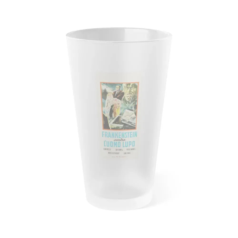 FRANKENSTEIN MEETS THE WOLF MAN (SPANISH) 2 1943 Movie Poster - Frosted Pint Glass 16oz 16oz Frosted - Go Mug Yourself