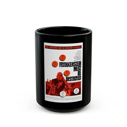 FRANKENSTEIN MUST BE DESTROYED 1969 Movie Poster - Black Coffee Mug 15oz - Go Mug Yourself