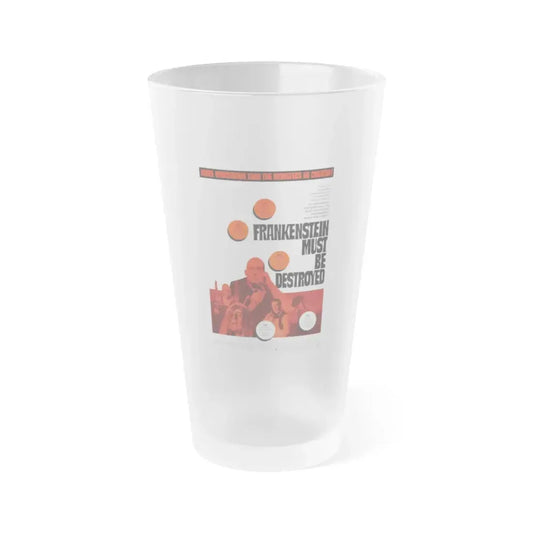 FRANKENSTEIN MUST BE DESTROYED 1969 Movie Poster - Frosted Pint Glass 16oz 16oz Frosted - Go Mug Yourself