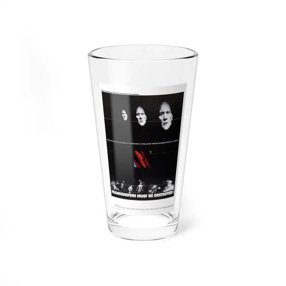 FRANKENSTEIN MUST BE DESTROYED (2) 1969 Movie Poster - Pint Glass 16oz 16oz - Go Mug Yourself