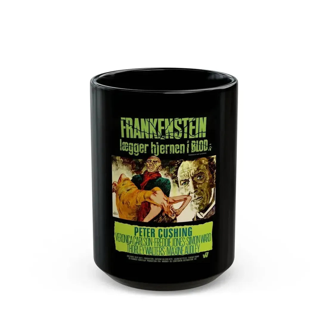 FRANKENSTEIN MUST BE DESTROYED (DANISH) 1969 Movie Poster - Black Coffee Mug 15oz - Go Mug Yourself