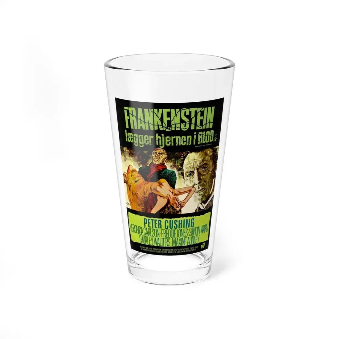 FRANKENSTEIN MUST BE DESTROYED (DANISH) 1969 Movie Poster - Pint Glass 16oz 16oz - Go Mug Yourself