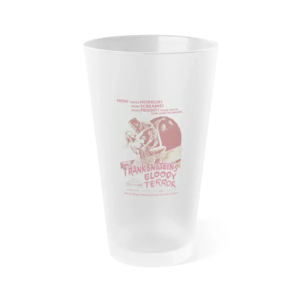FRANKENSTEIN'S BLOODY TERROR 1968 Movie Poster - Frosted Pint Glass 16oz 16oz Frosted - Go Mug Yourself