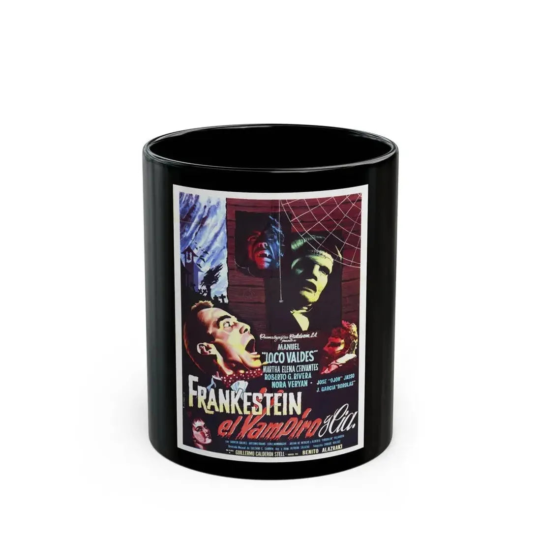FRANKENSTEIN, THE VAMPIRE AND CO 1962 Movie Poster - Black Coffee Mug 11oz - Go Mug Yourself