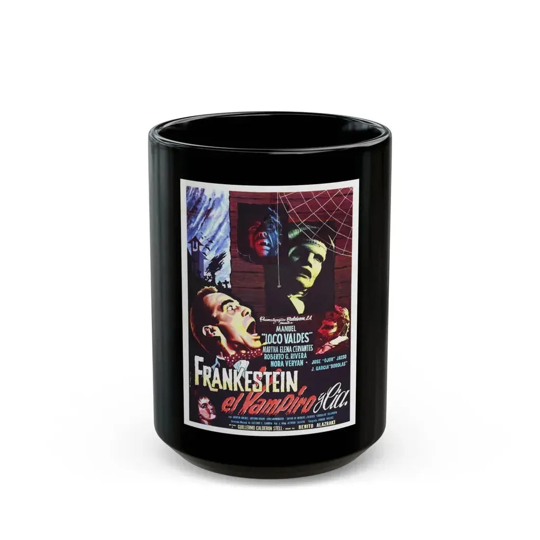 FRANKENSTEIN, THE VAMPIRE AND CO 1962 Movie Poster - Black Coffee Mug 15oz - Go Mug Yourself