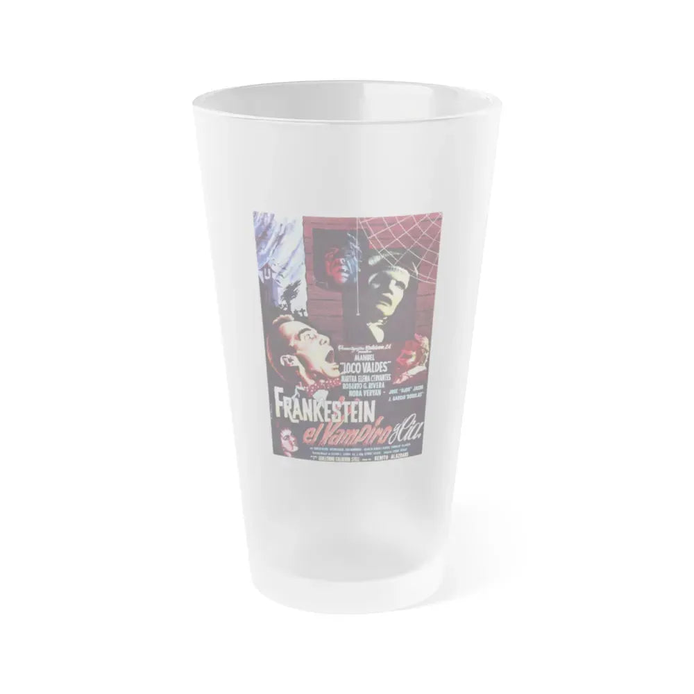 FRANKENSTEIN, THE VAMPIRE AND CO 1962 Movie Poster - Frosted Pint Glass 16oz 16oz Frosted - Go Mug Yourself