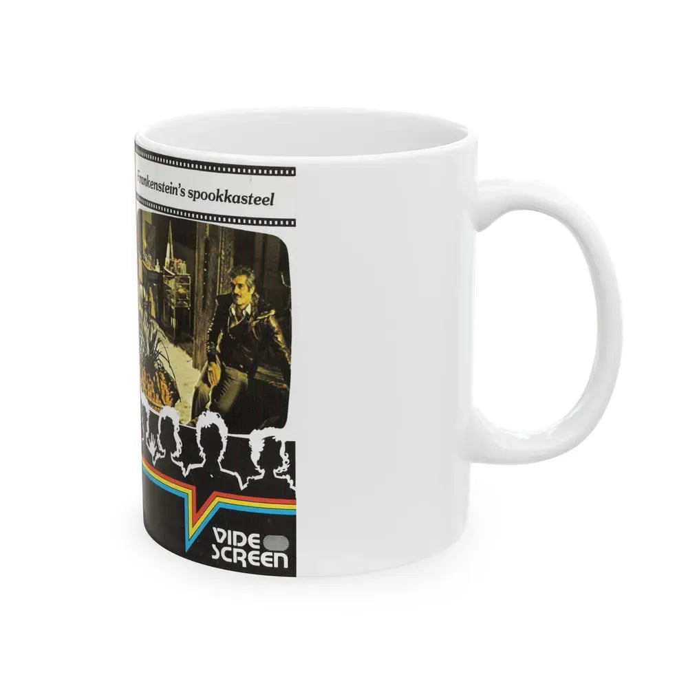 FRANKENSTEINS SPOOKKASTEEL VIDEO SCREEN (VHS COVER) - White Coffee Mug - Go Mug Yourself