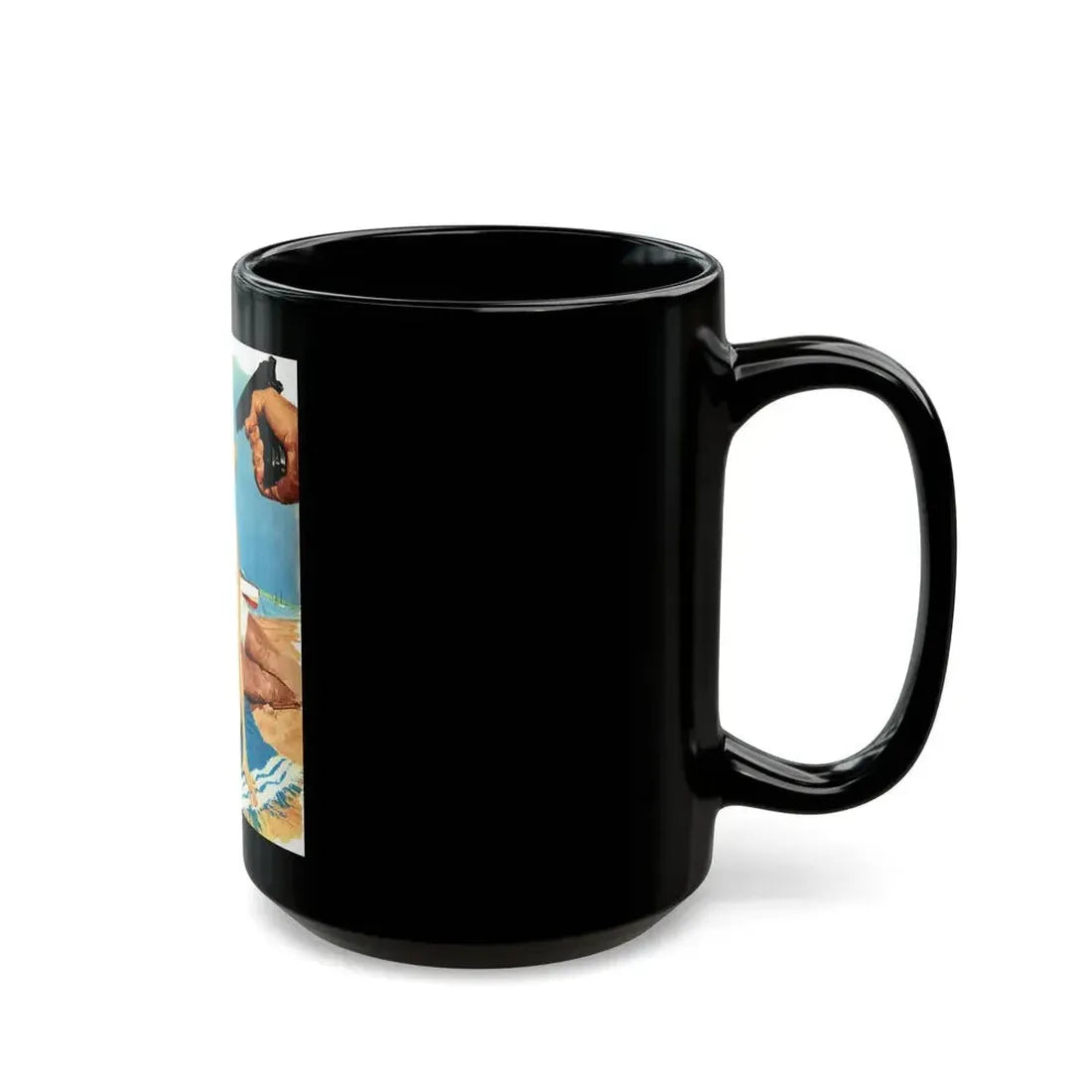 Frankie and Annette tangle with The Mob in Beach Blanket - Black Coffee Mug - Go Mug Yourself