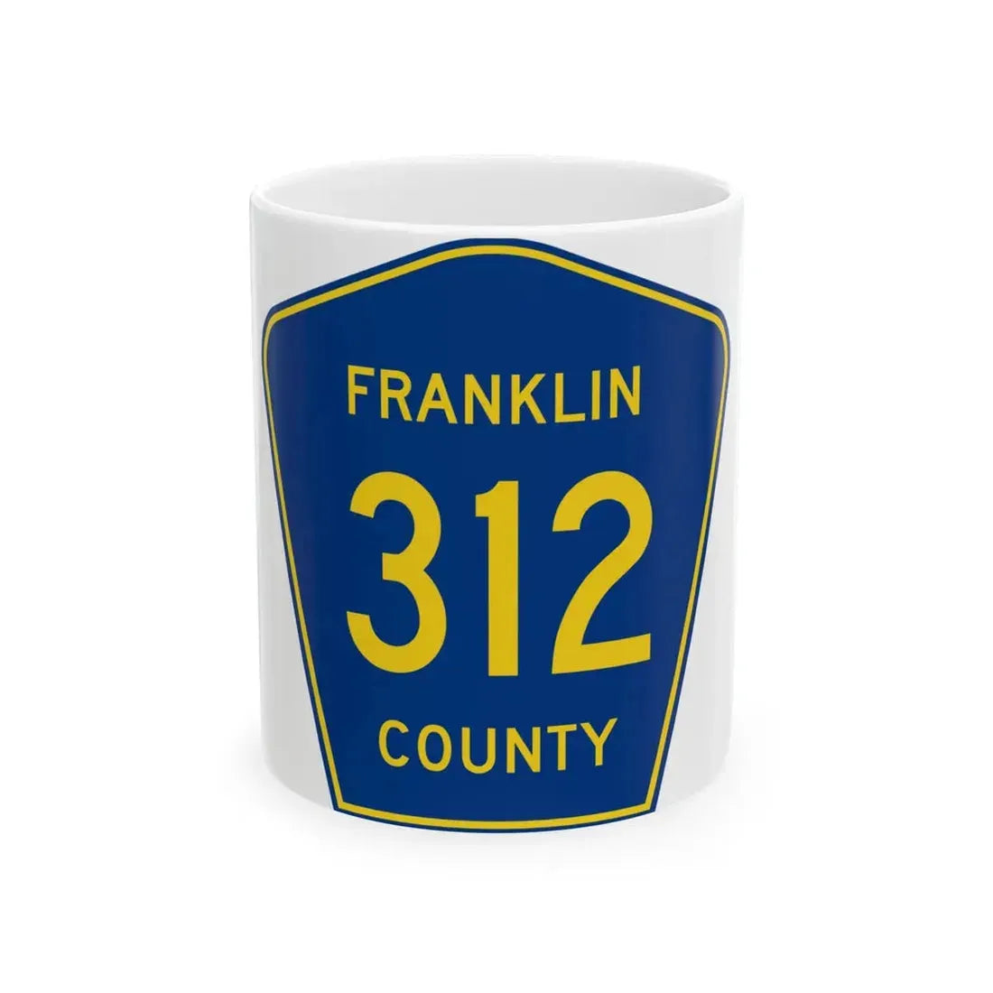 Franklin County Route 312 AR (Arkansas) (Road Sign) White Coffee Mug 11oz - Go Mug Yourself