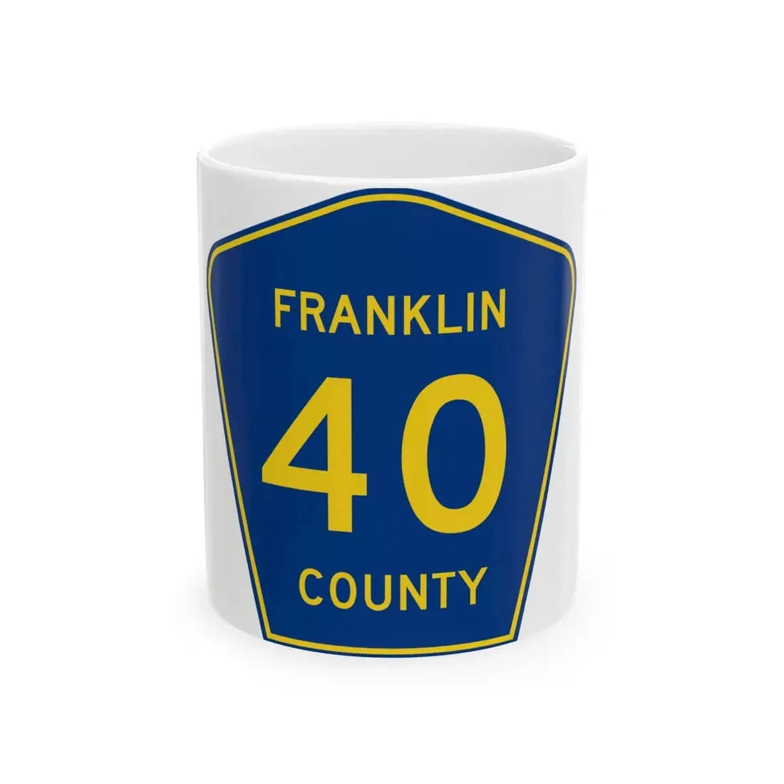 Franklin County Route 40 AR (Arkansas) (Road Sign) White Coffee Mug 11oz - Go Mug Yourself