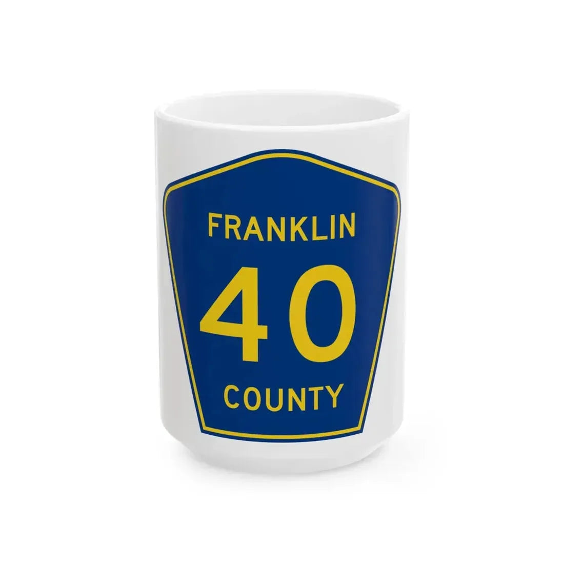 Franklin County Route 40 AR (Arkansas) (Road Sign) White Coffee Mug 15oz - Go Mug Yourself