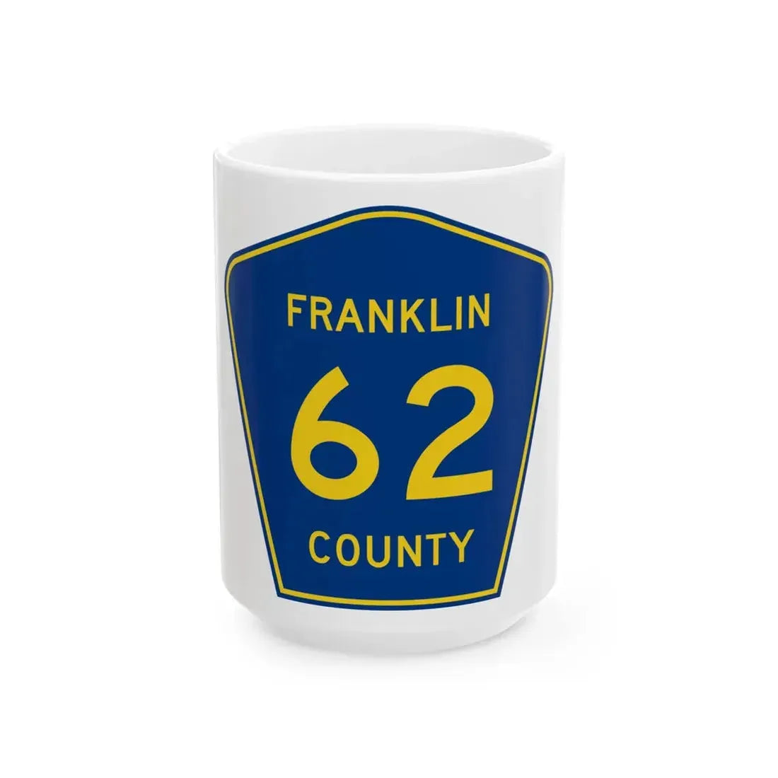 Franklin County Route 62 AR (Arkansas) (Road Sign) White Coffee Mug 15oz - Go Mug Yourself