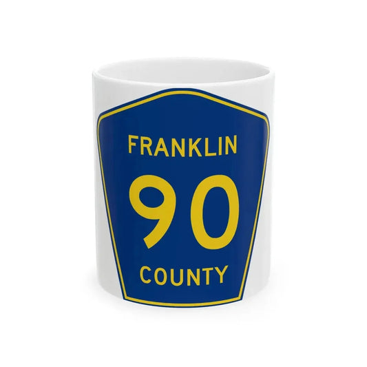 Franklin County Route 90 AR (Arkansas) (Road Sign) White Coffee Mug 11oz - Go Mug Yourself