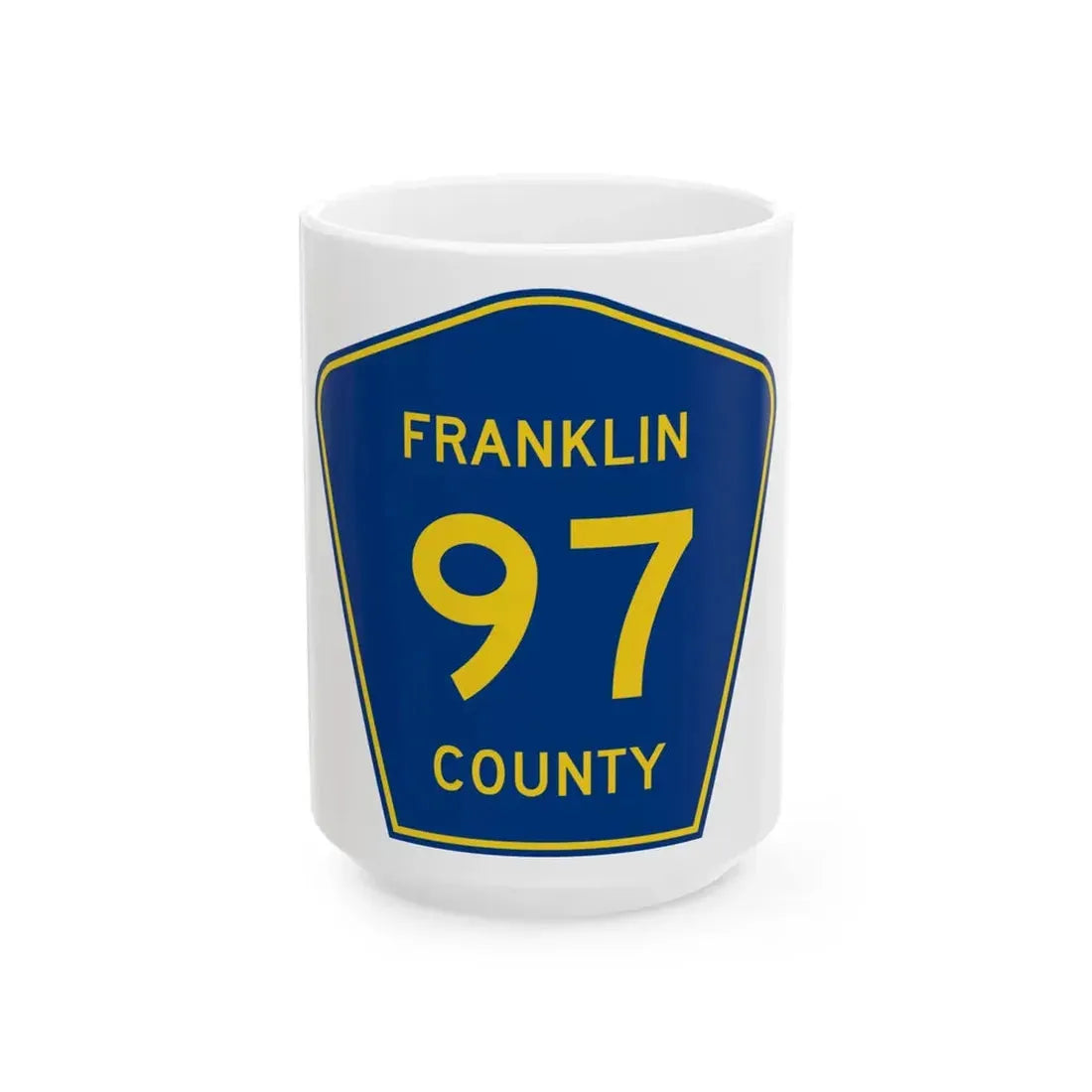 Franklin County Route 97 AR (Arkansas) (Road Sign) White Coffee Mug 15oz - Go Mug Yourself