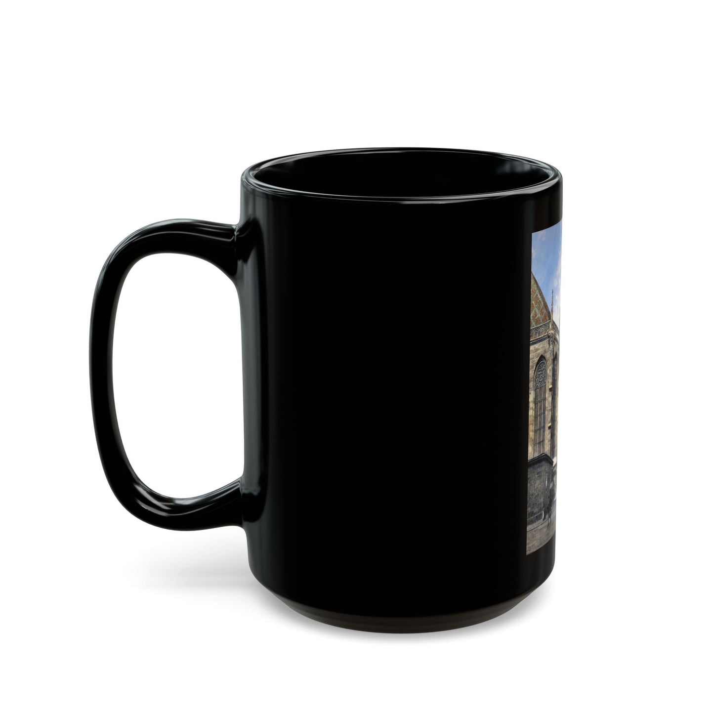 Franz Kopallik (1860-1931) Cathedral Square, Wien - Black Coffee Mug-Go Mug Yourself
