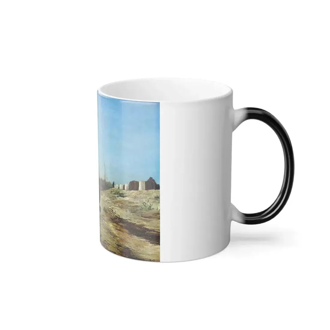 Franz Roubaud (1856-1928) A Boat on the Shore Oil on canvas - 1889 - Color Changing Mug 11oz - Go Mug Yourself