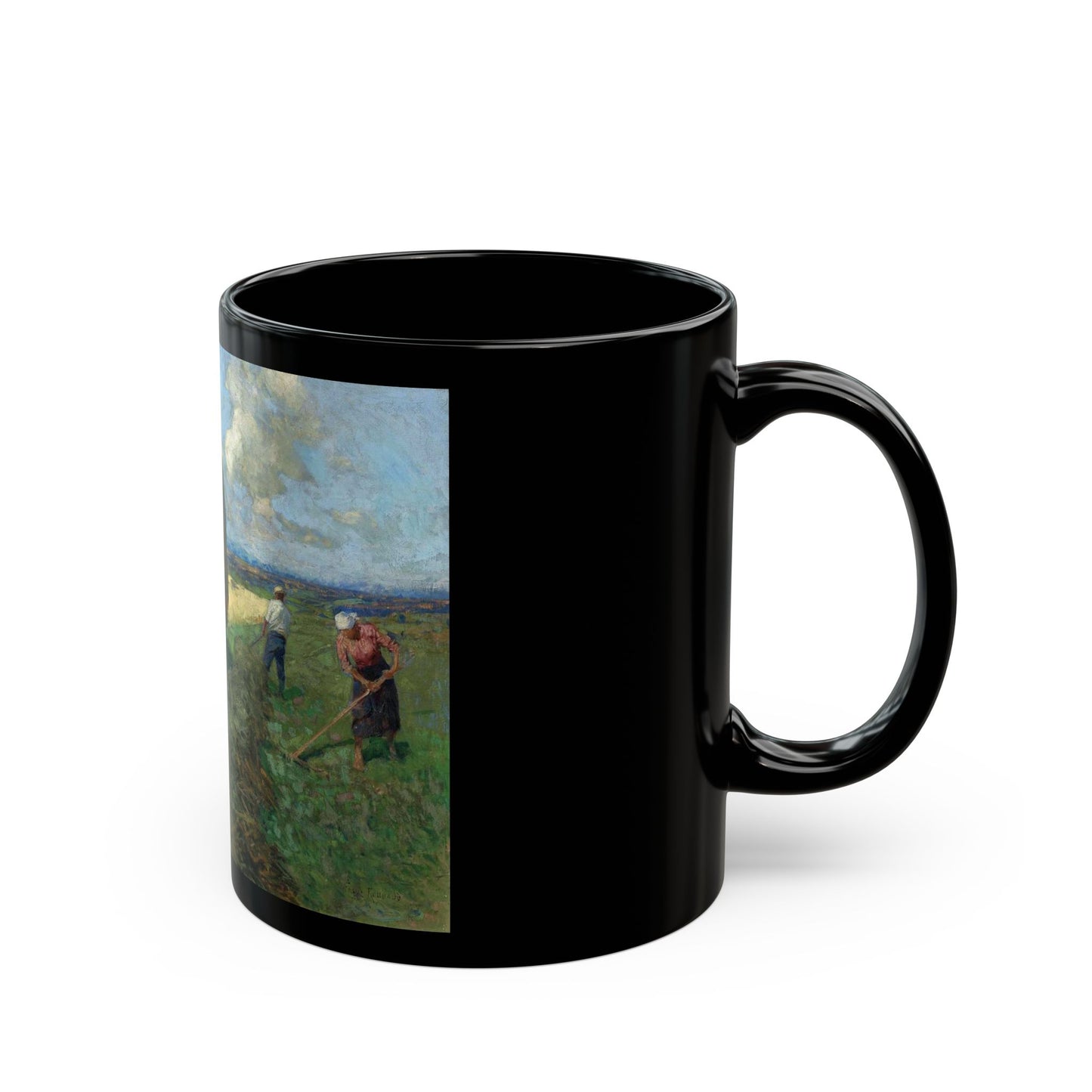 Franz Roubaud (1856-1928) The Hay Cart - Black Coffee Mug-Go Mug Yourself