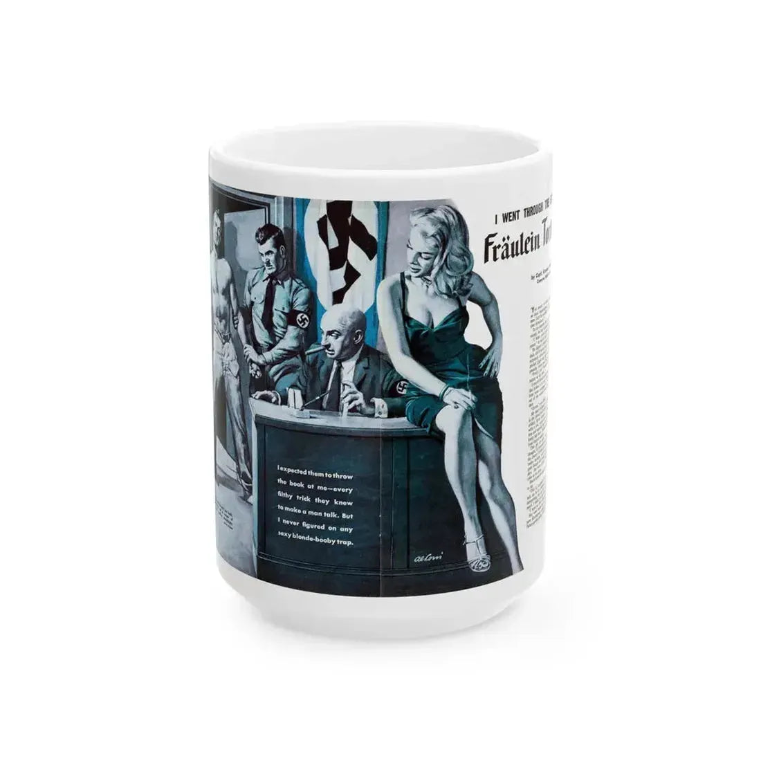 Fraulein Torture, For Men Only, February 1959 - White Coffee Mug 15oz - Go Mug Yourself