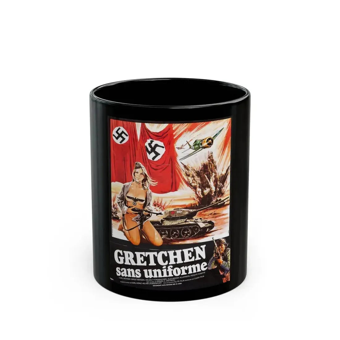 FRAULEINS IN UNIFORM (EINE ARMEE GRETCHEN) FRENCH Movie Poster - Black Coffee Mug 11oz - Go Mug Yourself