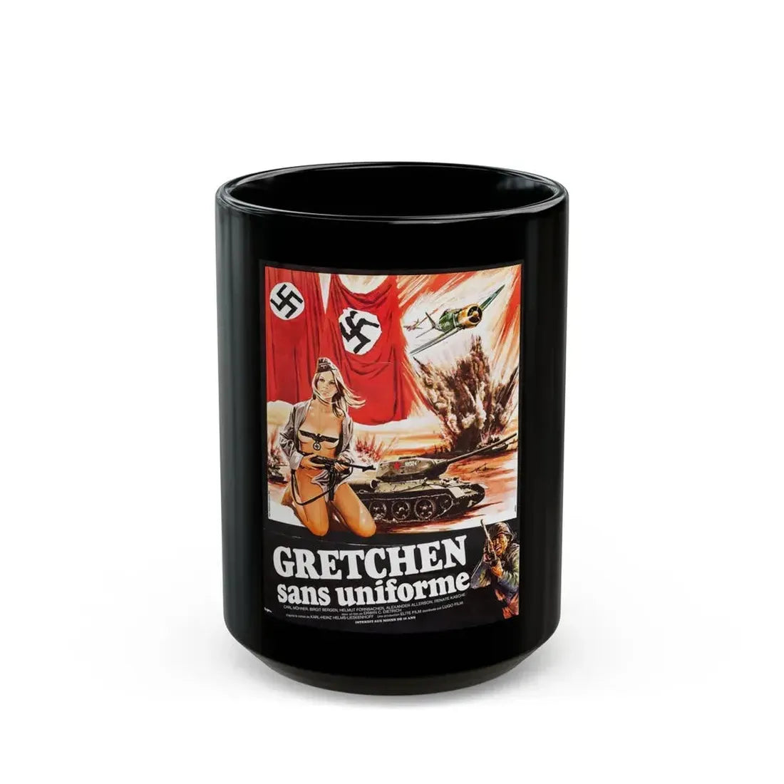 FRAULEINS IN UNIFORM (EINE ARMEE GRETCHEN) FRENCH Movie Poster - Black Coffee Mug 15oz - Go Mug Yourself