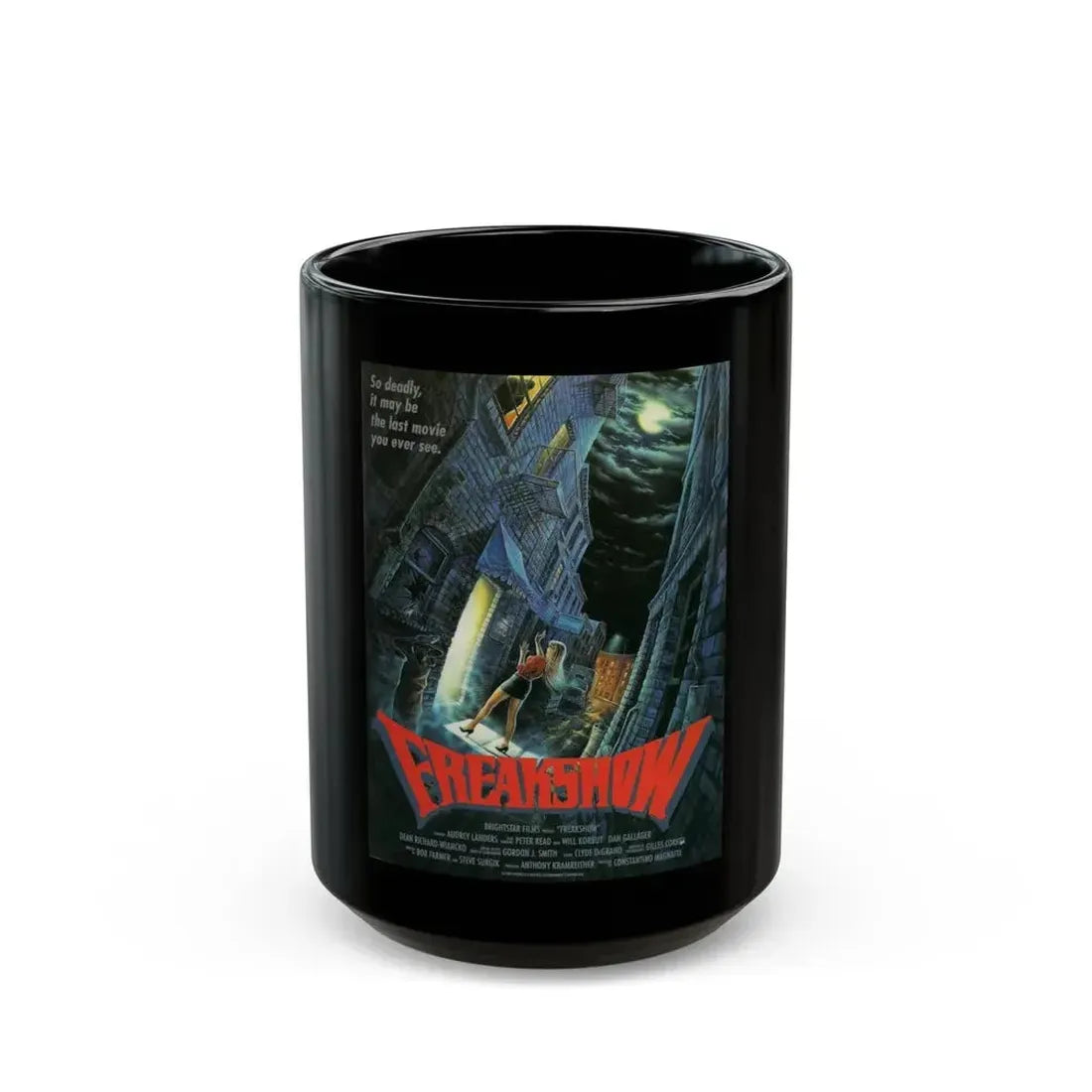 FREAKSHOW 1989 Movie Poster - Black Coffee Mug 15oz - Go Mug Yourself