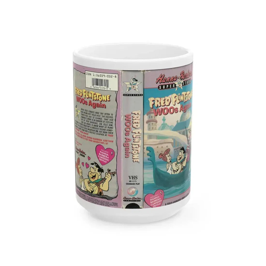 FRED FLINTSONE WOOS AGAIN (VHS COVER) - White Coffee Mug 15oz - Go Mug Yourself