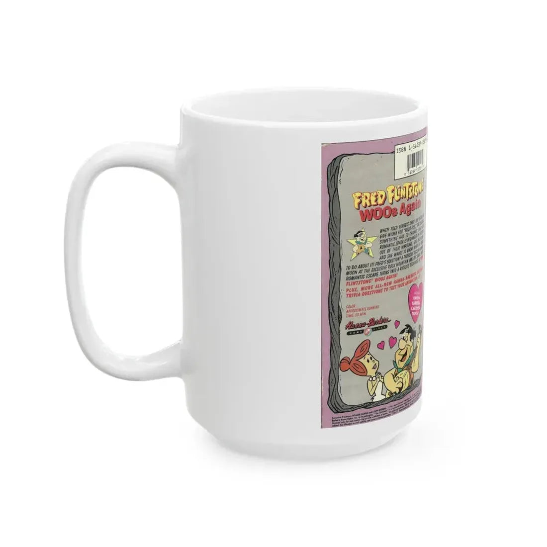 FRED FLINTSONE WOOS AGAIN (VHS COVER) - White Coffee Mug - Go Mug Yourself