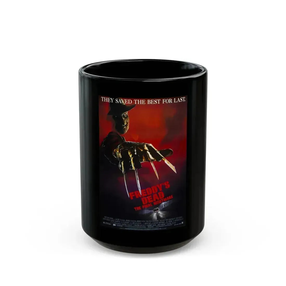 FREDDY'S DEAD THE FINAL NIGHTMARE 1991 Movie Poster - Black Coffee Mug 15oz - Go Mug Yourself
