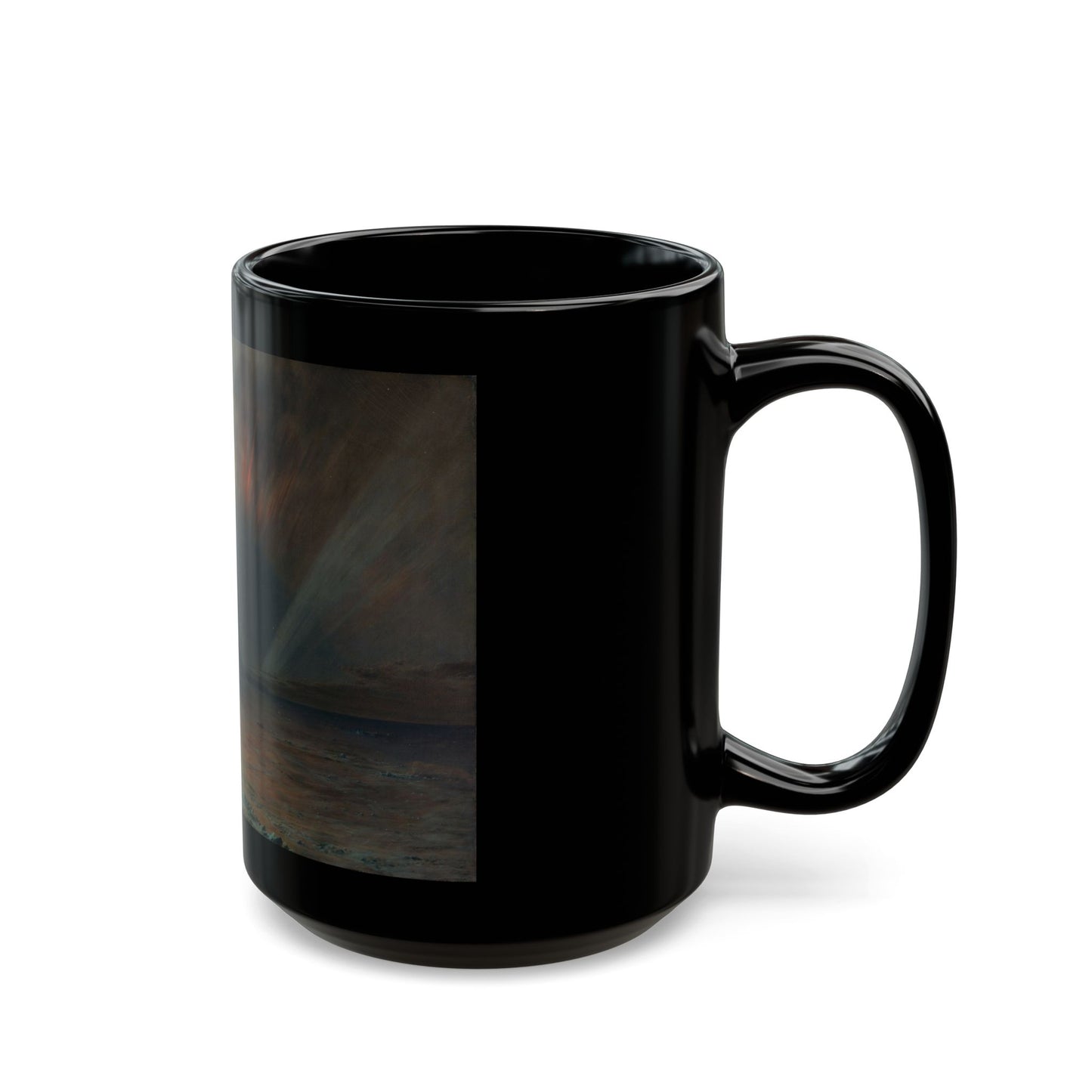 Frederic Edwin Church (1826-1900) Aurora Borealis - Black Coffee Mug-Go Mug Yourself
