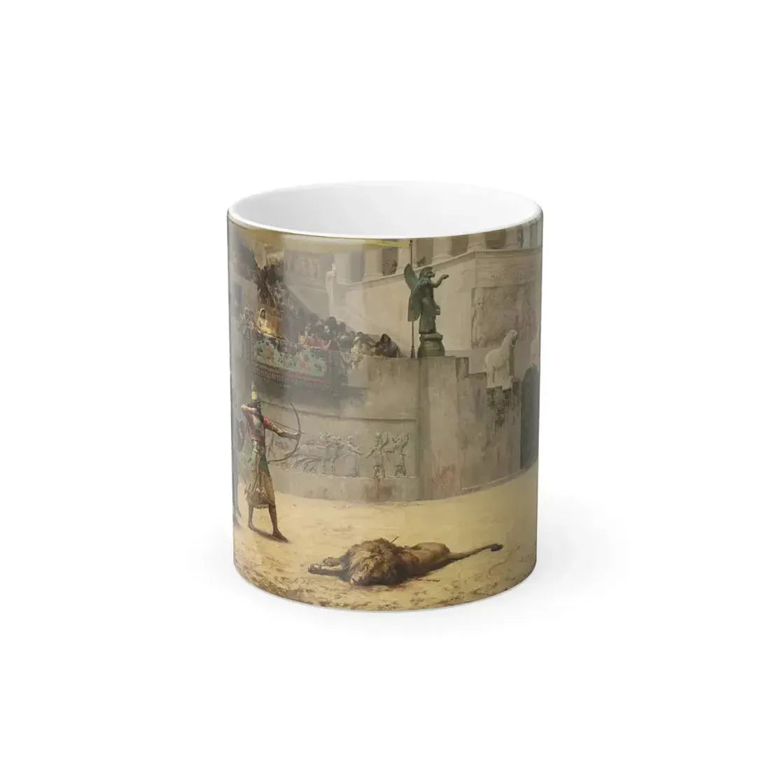 Frederick Arthur Bridgman (1847-1928) The Diversion of an Assyrian King - Oil on canvas - Color Changing Mug 11oz 11oz - Go Mug Yourself