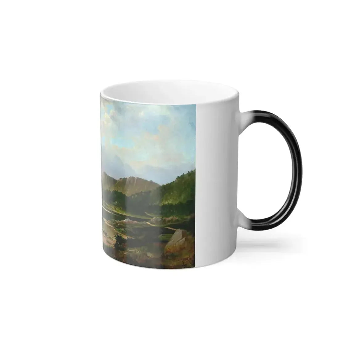 Frederick Debourg Richards (1822-1903) Benvenue Rising Over Loch Achray, Scotland - Oil on Canvas 1875 - Color Changing Mug 11oz - Go Mug Yourself