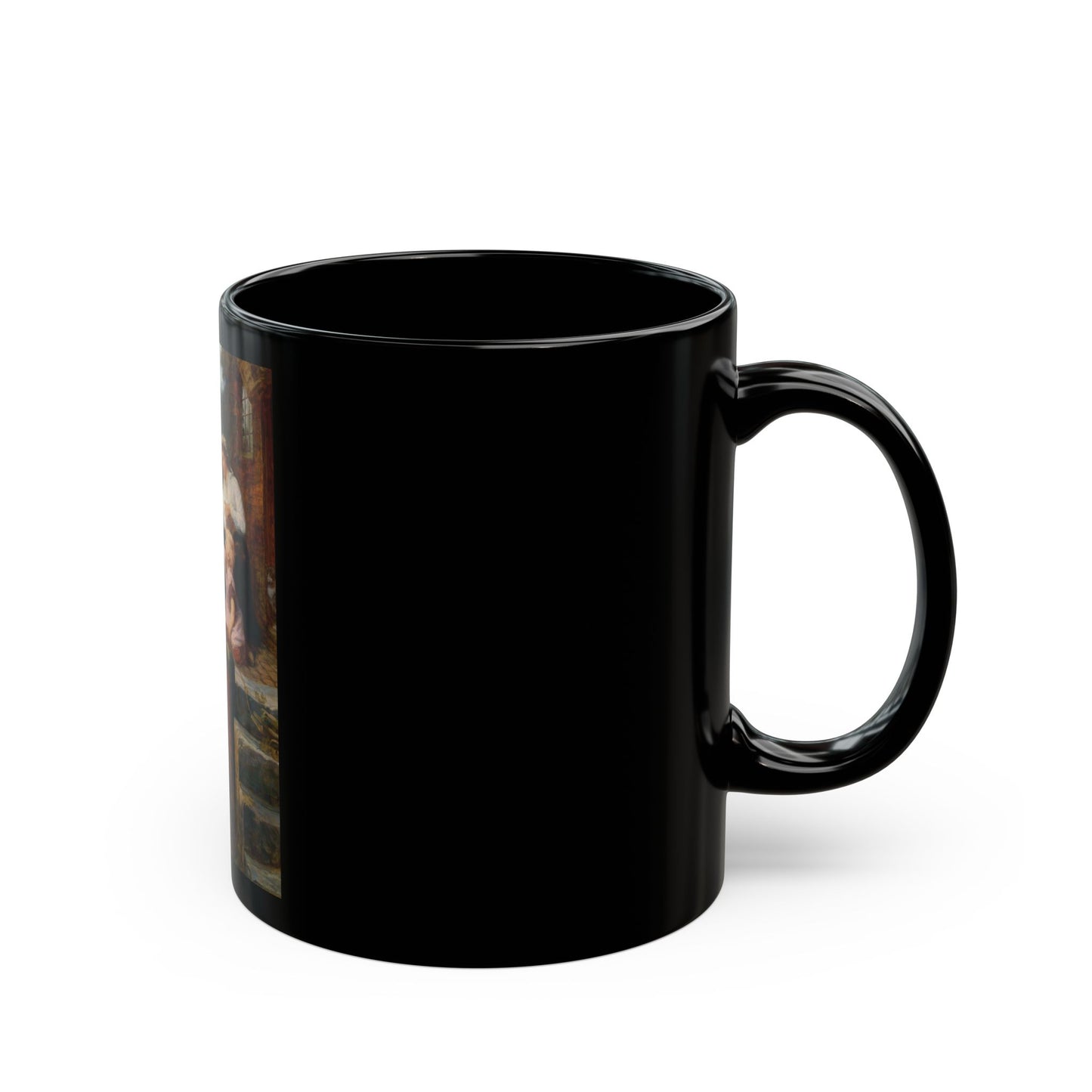 Frederick Morgan (1847-1927) A Fathers Return - Black Coffee Mug-Go Mug Yourself