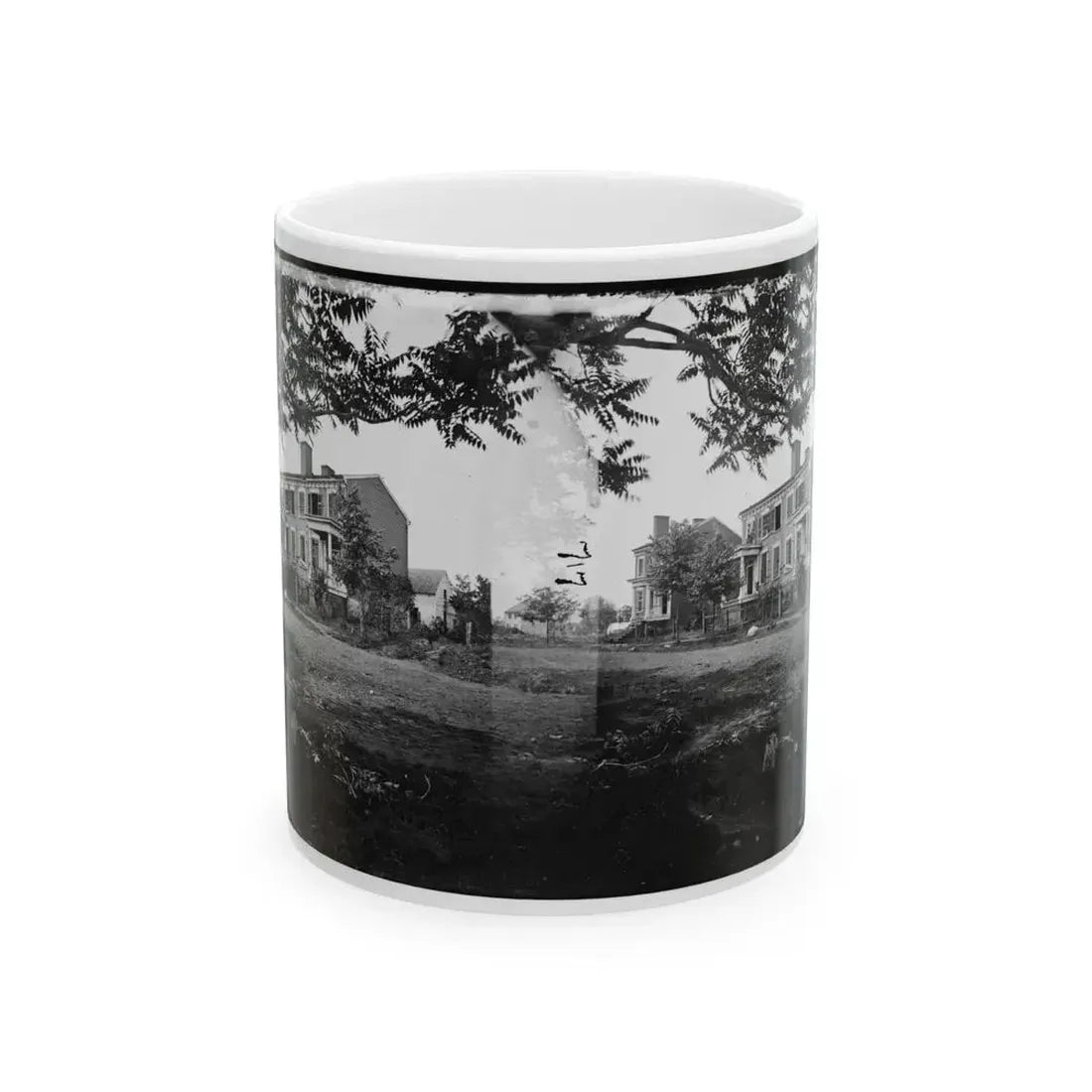 Fredericksburg, Va. Houses Damaged By The Shelling Of December 13, 1862 (U.S. Civil War) White Coffee Mug 11oz - Go Mug Yourself