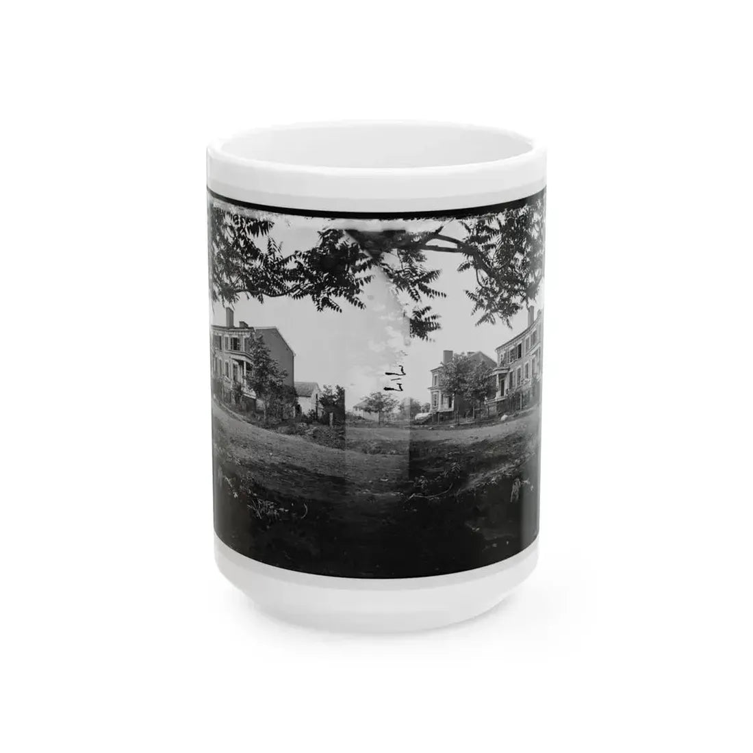 Fredericksburg, Va. Houses Damaged By The Shelling Of December 13, 1862 (U.S. Civil War) White Coffee Mug 15oz - Go Mug Yourself