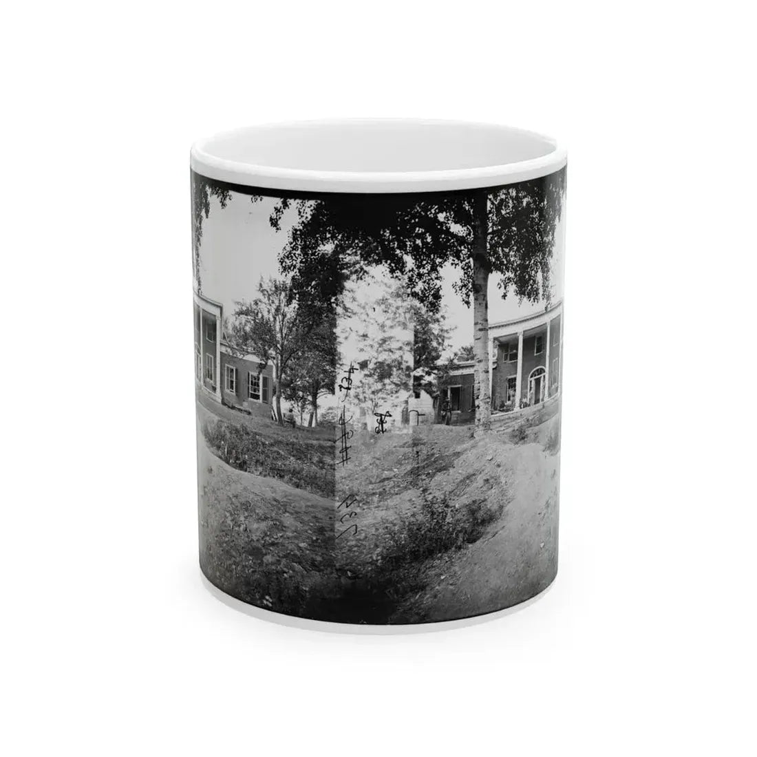 Fredericksburg, Va. Marye House, With Rifle Pits In Front (U.S. Civil War) White Coffee Mug 11oz - Go Mug Yourself