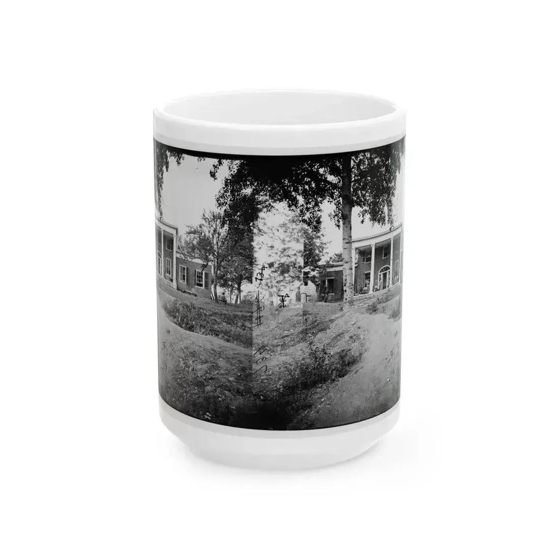 Fredericksburg, Va. Marye House, With Rifle Pits In Front (U.S. Civil War) White Coffee Mug 15oz - Go Mug Yourself