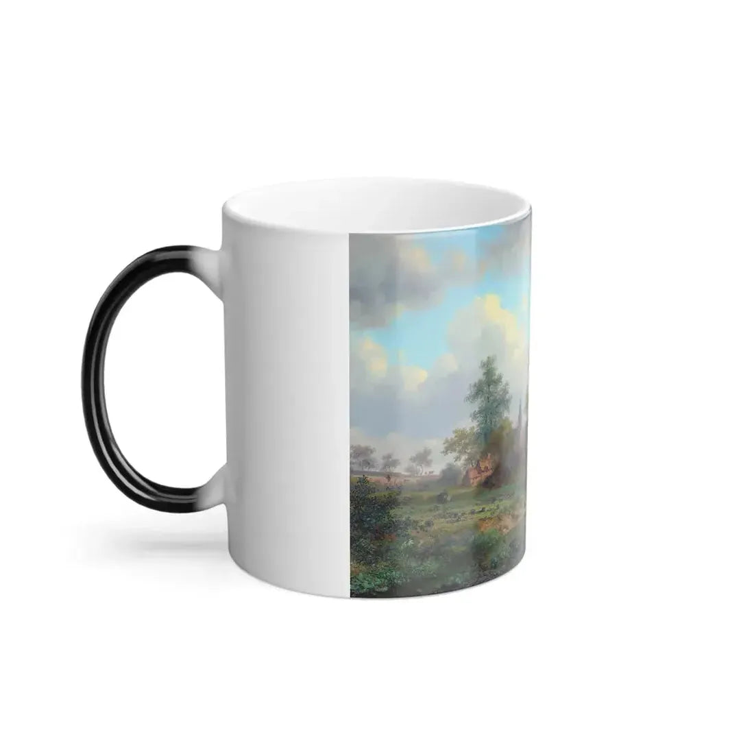 Frederik Marianus Kruseman (1816-1882) Landscape with herd and shepherd - Oil on canvas 1880 - Color Changing Mug 11oz - Go Mug Yourself