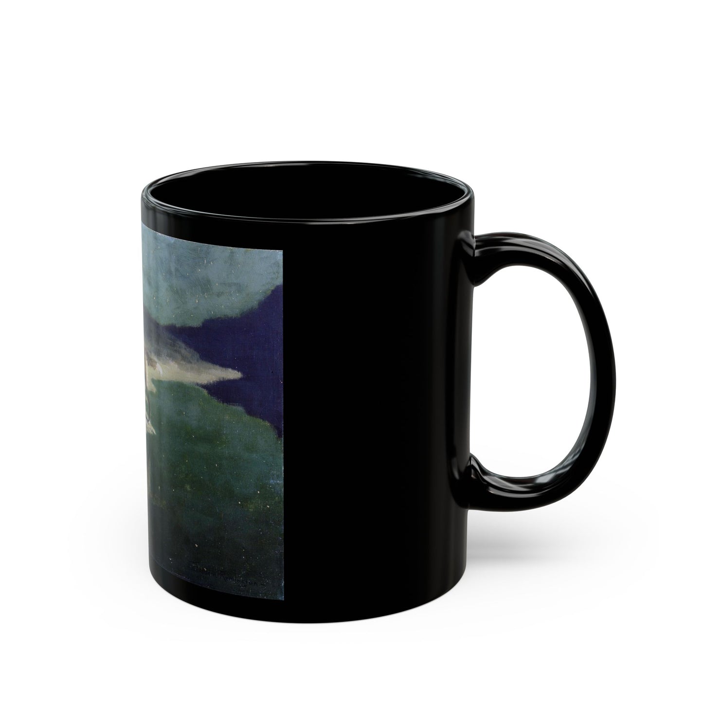 Fredric Remington (1861-1909) Moonlight Wolf c1909 - Black Coffee Mug-Go Mug Yourself