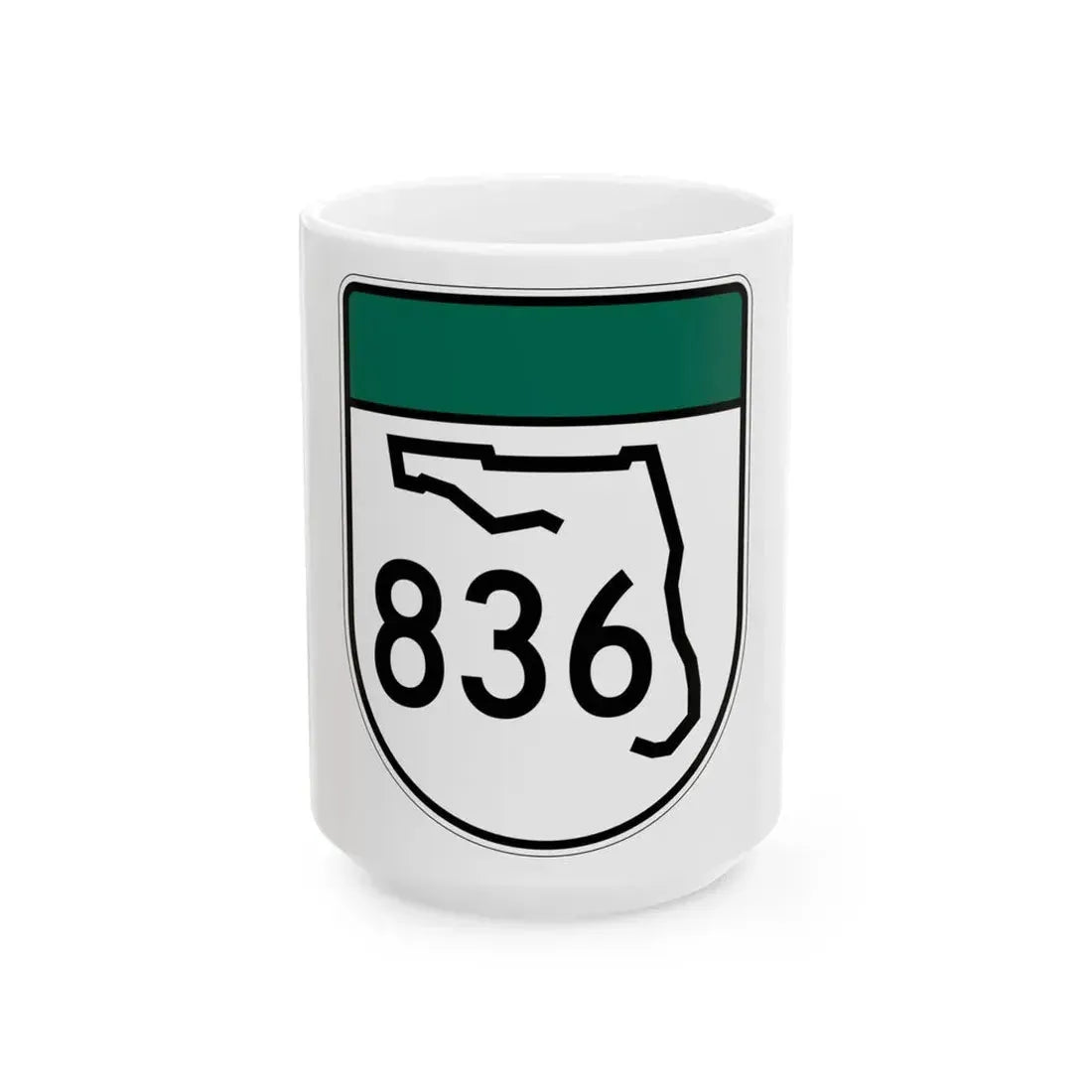 Free Florida 836 (Florida) (Road Sign) White Coffee Mug 15oz - Go Mug Yourself
